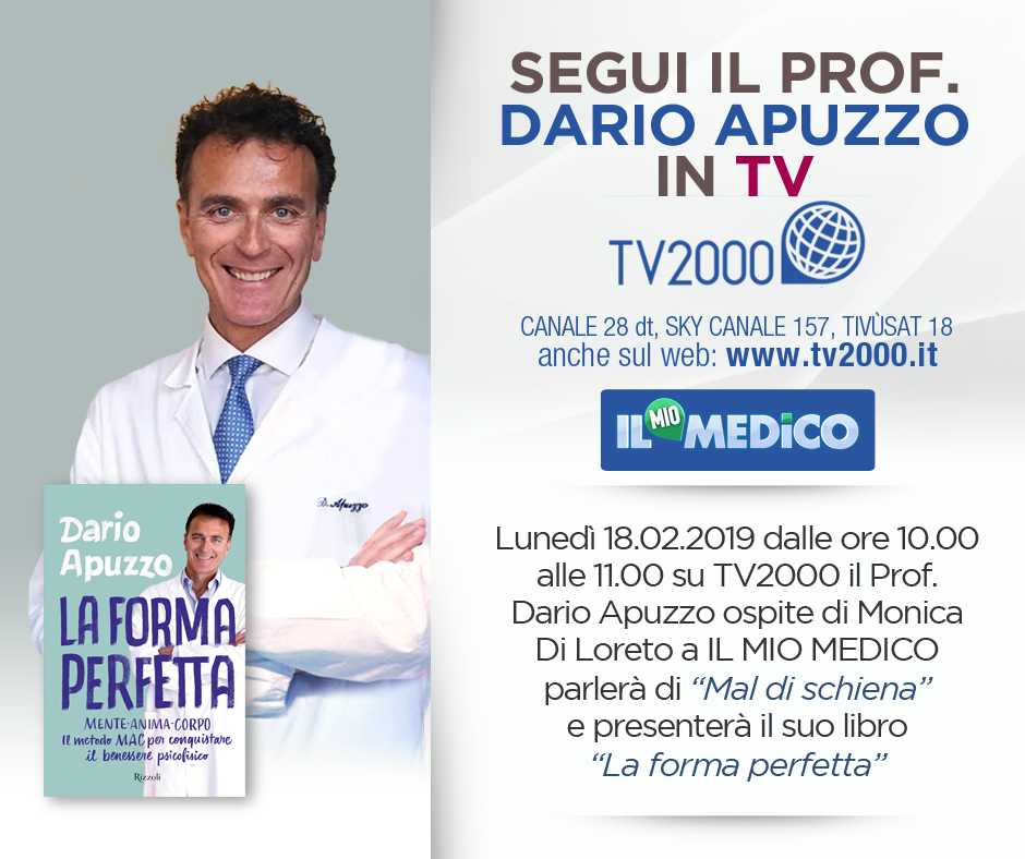 Segui il Prof. Apuzzo in TV – Lunedì 18.02.2019 – Guarda il video